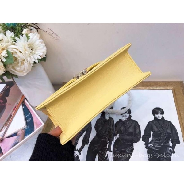 Chanel Chevron Medium Flap Bag AS0025 Yellow 2019