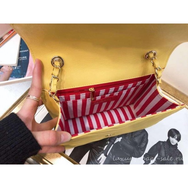 Chanel Chevron Medium Flap Bag AS0025 Yellow 2019