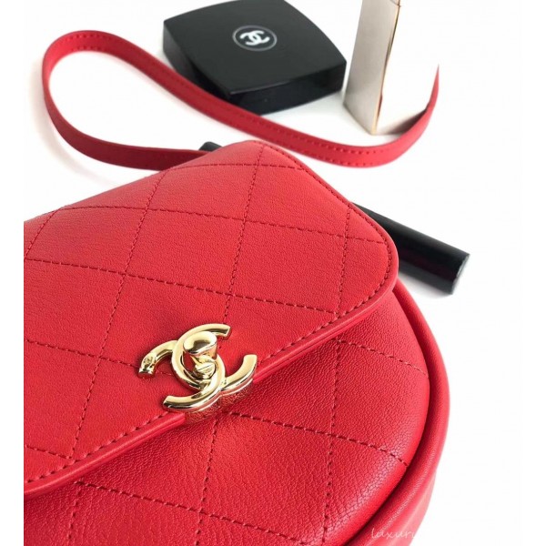 Chanel Casual Trip Messenger Flap Bag AS0143 Red 2019