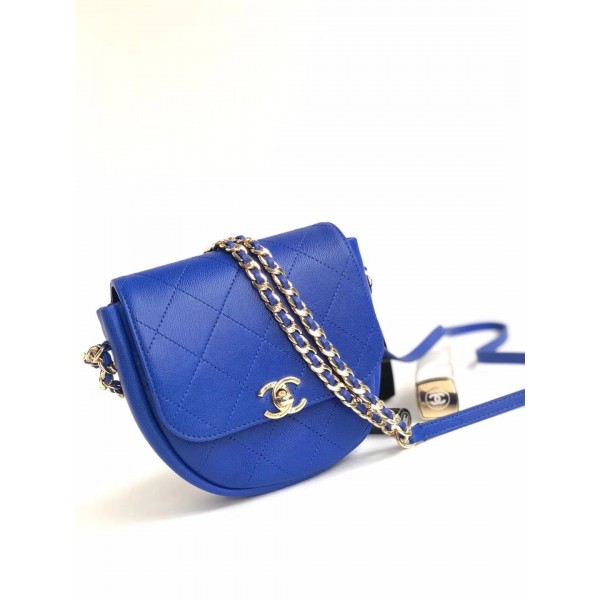 Chanel Casual Trip Messenger Flap Bag AS0143 Blue 2019