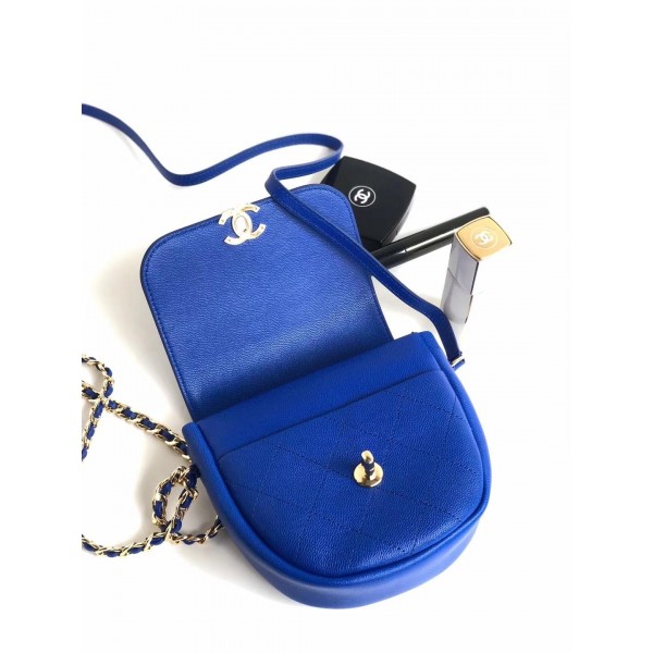 Chanel Casual Trip Messenger Flap Bag AS0143 Blue 2019