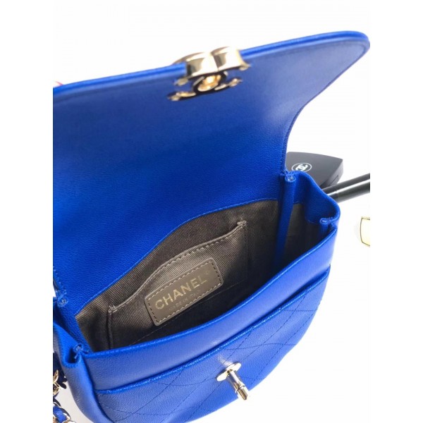 Chanel Casual Trip Messenger Flap Bag AS0143 Blue 2019
