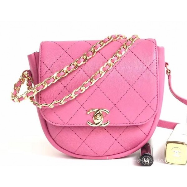 Chanel Casual Trip Messenger Flap Bag AS0143 Pink 2019