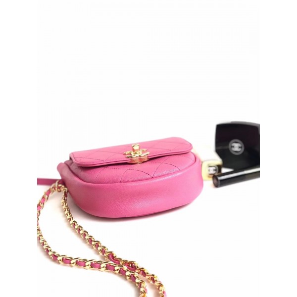 Chanel Casual Trip Messenger Flap Bag AS0143 Pink 2019