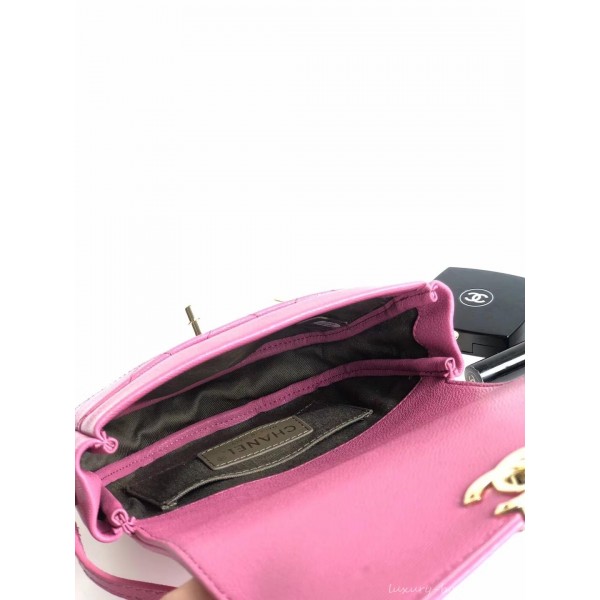 Chanel Casual Trip Messenger Flap Bag AS0143 Pink 2019