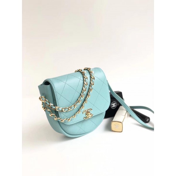 Chanel Casual Trip Messenger Flap Bag AS0143 Light Green 2019