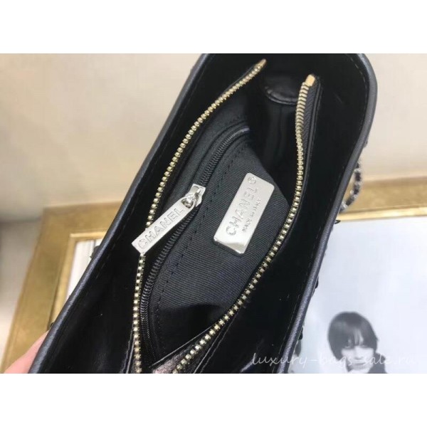 Chanel Sequins Gabrielle Small Hobo Bag A91810 Black/White 2019