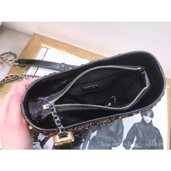 Chanel Sequins Gabrielle Small Hobo Bag A91810 Black/Gold 2019