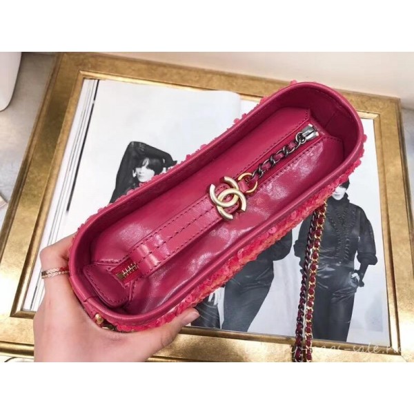 Chanel Sequins Gabrielle Small Hobo Bag A91810 Fuchsia/Orange 2019