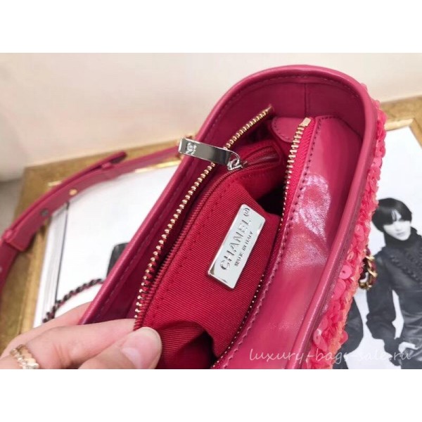Chanel Sequins Gabrielle Small Hobo Bag A91810 Fuchsia/Orange 2019
