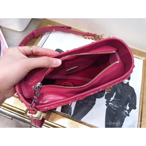 Chanel Sequins Gabrielle Small Hobo Bag A91810 Fuchsia/Orange 2019