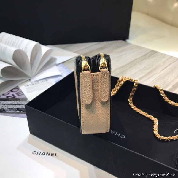 Chanel Classic Clutch with Chain Grained Calfskin & gold-Tone Metal A84450 apricot