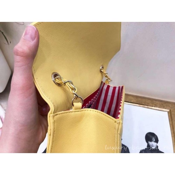 Chanel Chevron Large Flap Bag AS0027 Yellow 2019