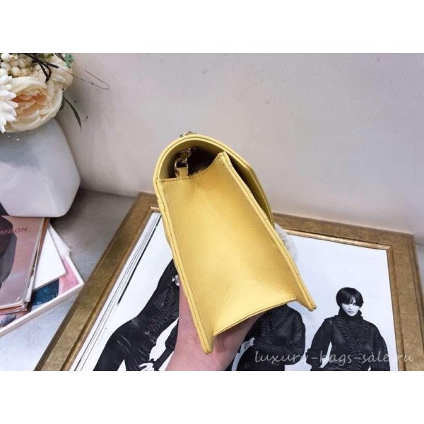 Chanel Chevron Large Flap Bag AS0027 Yellow 2019