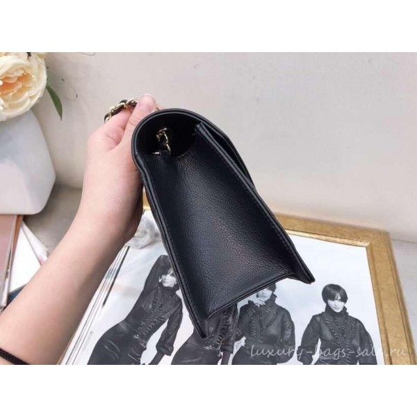 Chanel Chevron Large Flap Bag AS0027 Black 2019
