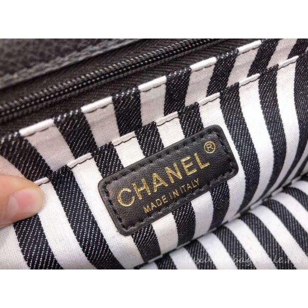 Chanel Chevron Large Flap Bag AS0027 Black 2019