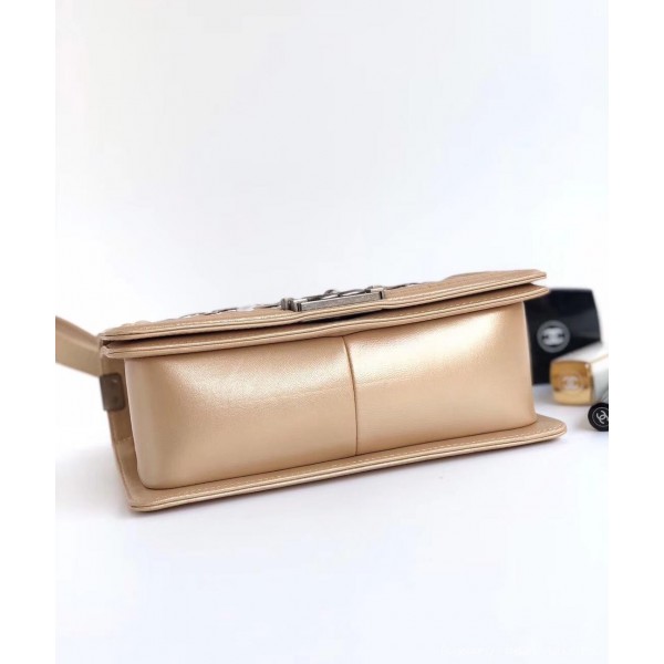 Chanel Braided Medium Boy Flap Bag Apricot