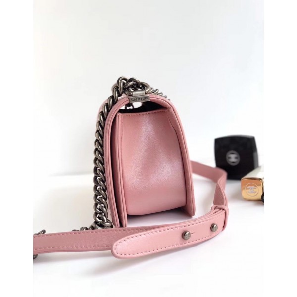 Chanel Braided Medium Boy Flap Bag Pink