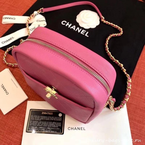 Chanel Casual Trip North/South Camera Case Bag AS0139 Dark Pink 2019