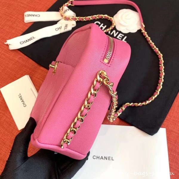 Chanel Casual Trip North/South Camera Case Bag AS0139 Dark Pink 2019