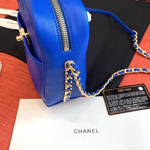 Chanel Casual Trip North/South Camera Case Bag AS0139 Blue 2019