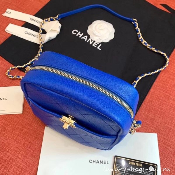 Chanel Casual Trip North/South Camera Case Bag AS0139 Blue 2019