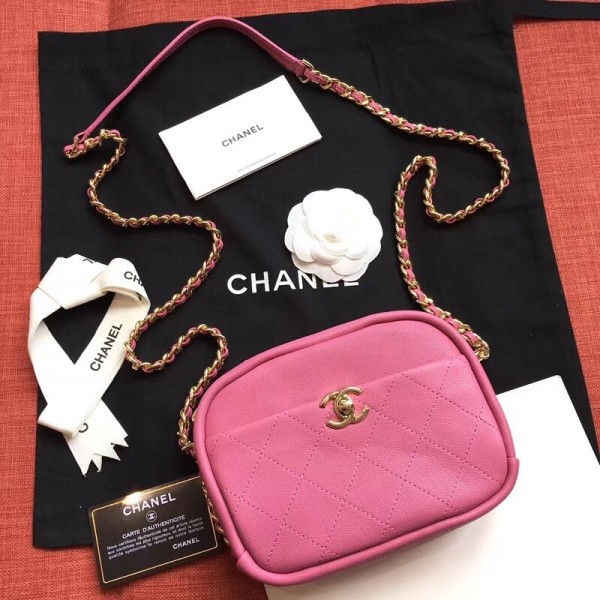 Chanel Casual Trip Small Camera Case Bag AS0137 Dark Pink 2019