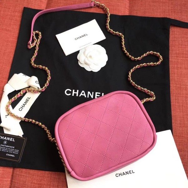 Chanel Casual Trip Small Camera Case Bag AS0137 Dark Pink 2019