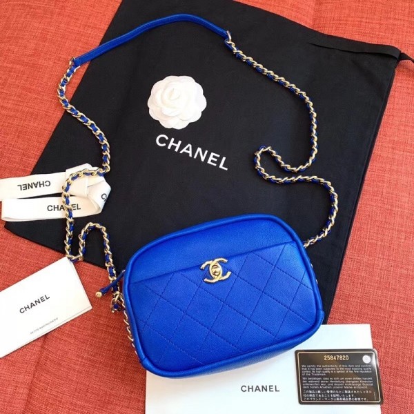 Chanel Casual Trip Small Camera Case Bag AS0137 Blue 2019
