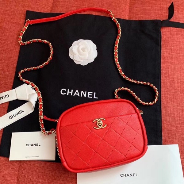 Chanel Casual Trip Small Camera Case Bag AS0137 Red 2019