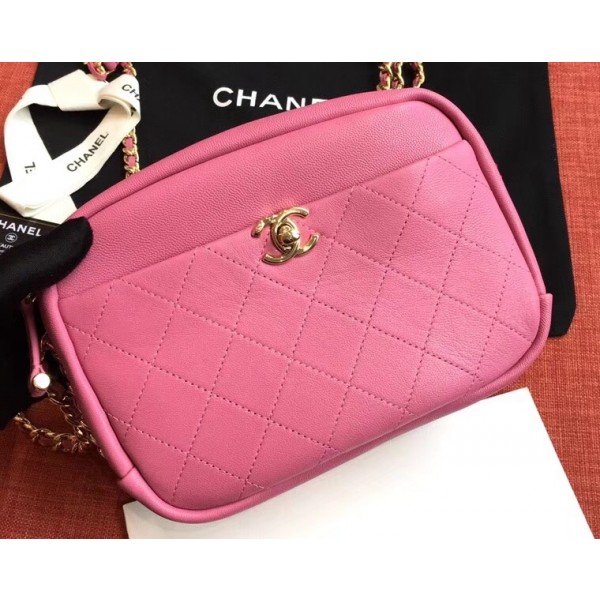 Chanel Casual Trip Medium Camera Case Bag AS0140 Dark Pink 2019