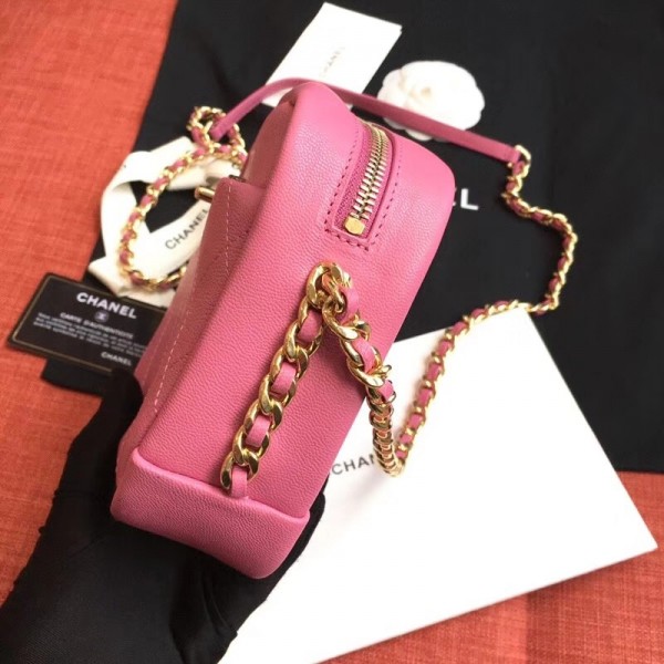 Chanel Casual Trip Medium Camera Case Bag AS0140 Dark Pink 2019