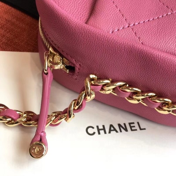 Chanel Casual Trip Medium Camera Case Bag AS0140 Dark Pink 2019