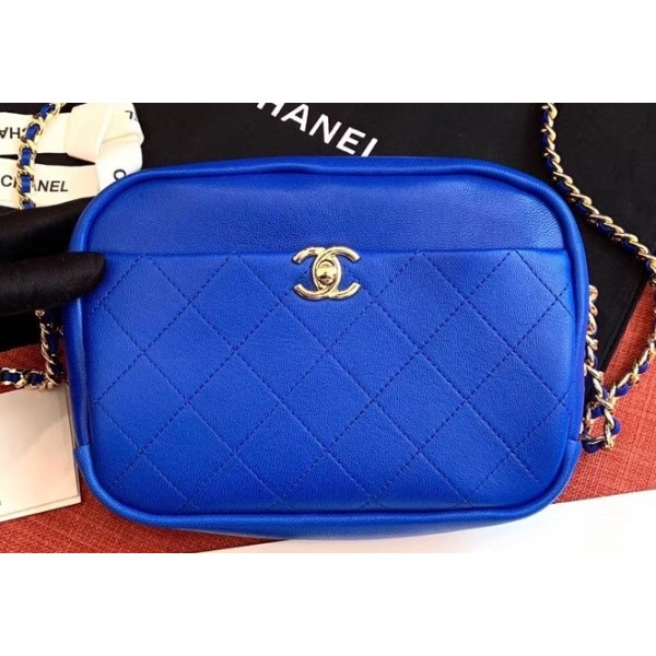 Chanel Casual Trip Medium Camera Case Bag AS0140 Blue 2019