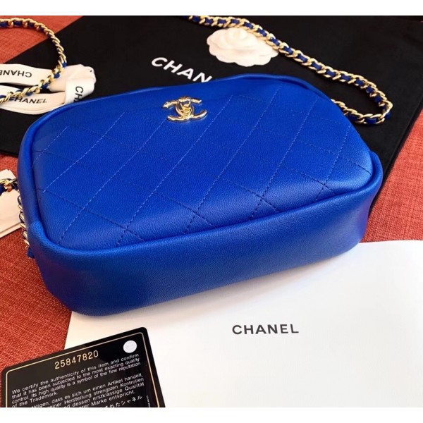 Chanel Casual Trip Medium Camera Case Bag AS0140 Blue 2019