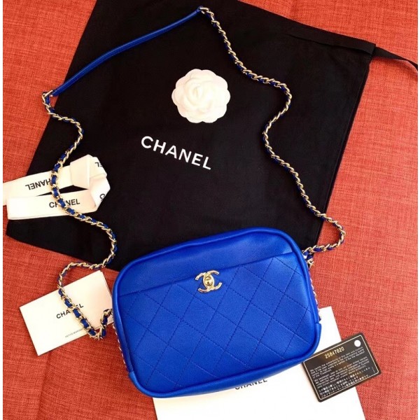 Chanel Casual Trip Medium Camera Case Bag AS0140 Blue 2019