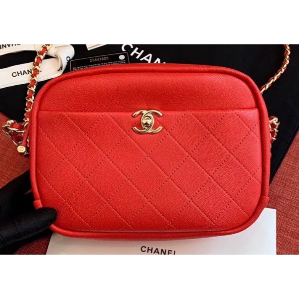 Chanel Casual Trip Medium Camera Case Bag AS0140 Red 2019