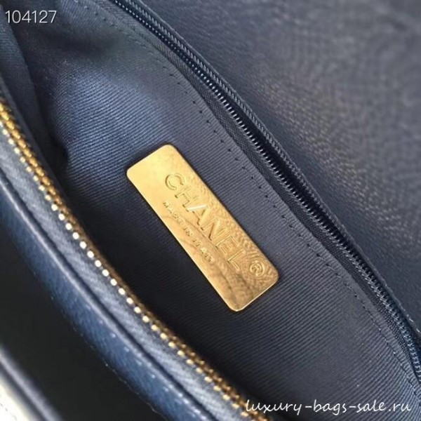 Chanel flap bag Grained Calfskin & Gold-Tone Metal AS0305 blue