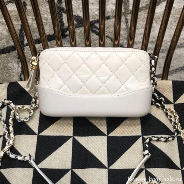 Chanel Gabrielle Clutch on Chain/Mini Bag A94505 White 2019 Collection