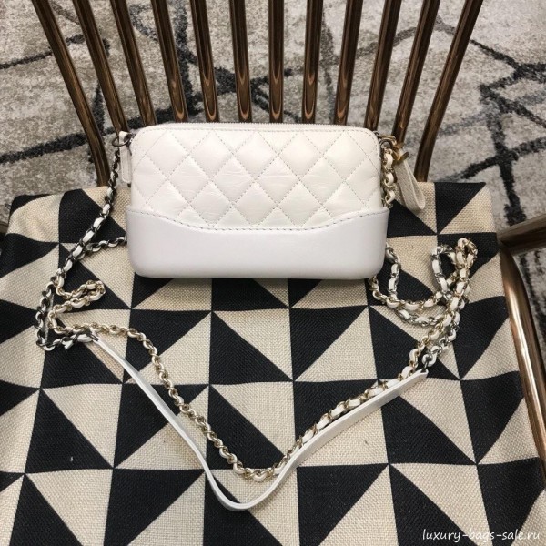 Chanel Gabrielle Clutch on Chain/Mini Bag A94505 White 2019 Collection