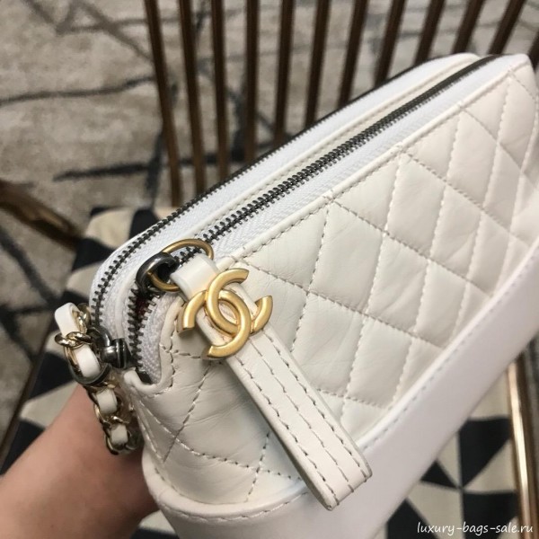 Chanel Gabrielle Clutch on Chain/Mini Bag A94505 White 2019 Collection