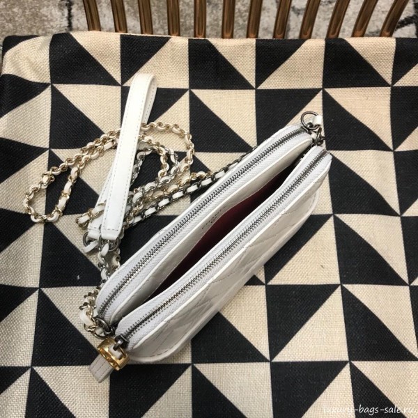 Chanel Gabrielle Clutch on Chain/Mini Bag A94505 White 2019 Collection
