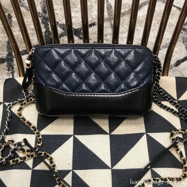 Chanel Gabrielle Clutch on Chain/Mini Bag A94505 Dark Blue/Black 2019 Collection