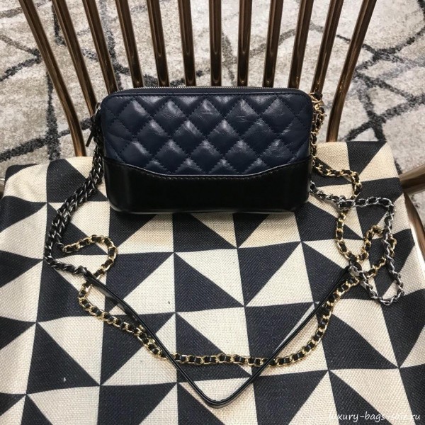 Chanel Gabrielle Clutch on Chain/Mini Bag A94505 Dark Blue/Black 2019 Collection