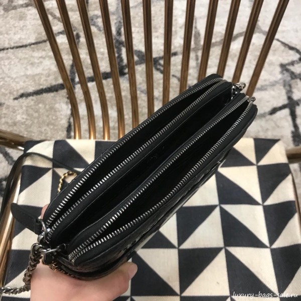 Chanel Gabrielle Clutch on Chain/Mini Bag in Grained Leather A94505 Black 2019 Collection