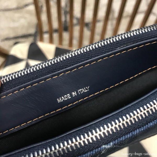 Chanel Gabrielle Clutch on Chain/Mini Bag A94505 Blue Fabric 2019 Collection