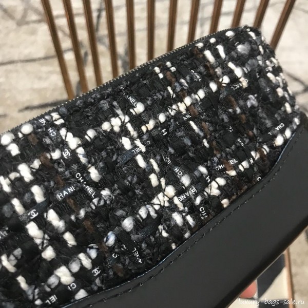 Chanel Gabrielle Clutch on Chain/Mini Bag A94505 Black/White Tweed 2019 Collection