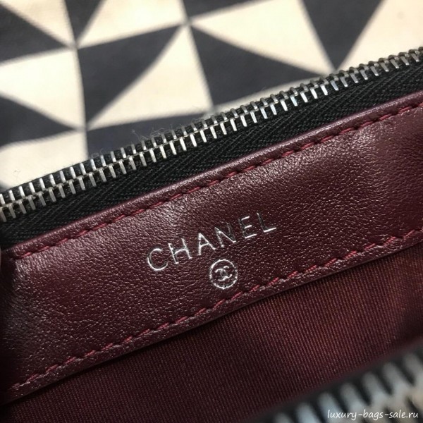 Chanel Gabrielle Clutch on Chain/Mini Bag A94505 Black/White Tweed 2019 Collection