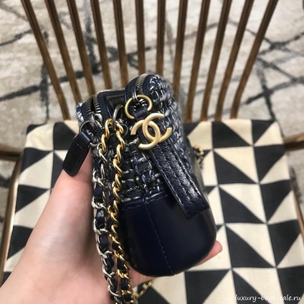 Chanel Gabrielle Clutch on Chain/Mini Bag A94505 Blue Tweed 2019 Collection
