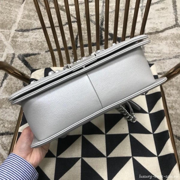 Chanel Camellia Large Boy Flap Bag A67085 Silver 2019 Collection